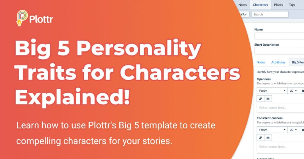 Big 5 Personality Traits Character Template for Writers